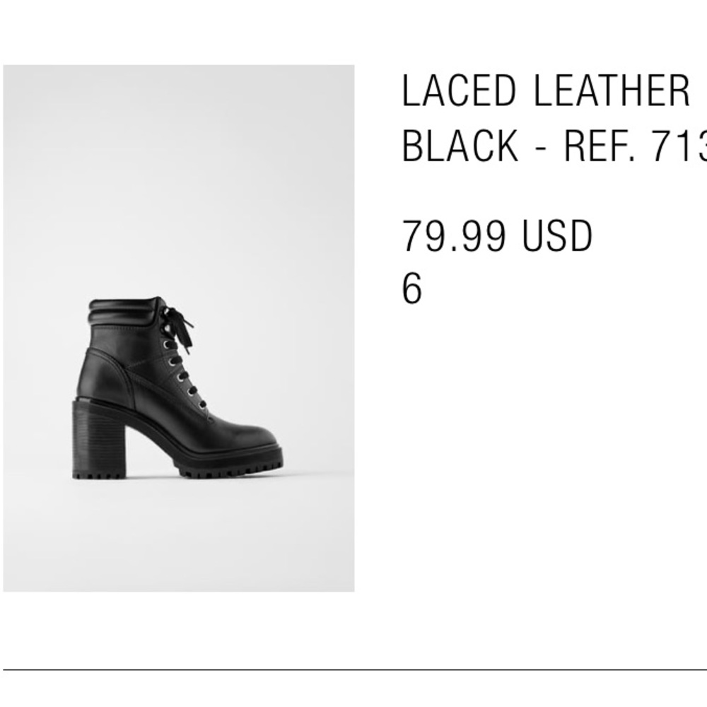 Zara black combat heeled boots